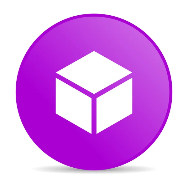Caixa círculo violeta ícone brilhante web — Fotografia de Stock
