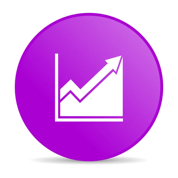 Histogram violet circle web glossy icon — Stock Photo, Image