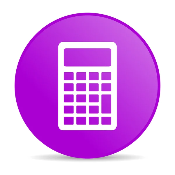 Calculadora círculo violeta web icono brillante —  Fotos de Stock