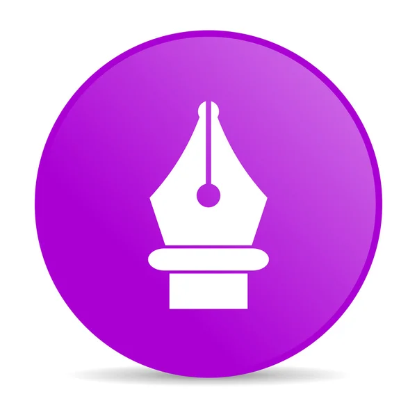 Pen violet circle web glossy icon — Stock Photo, Image