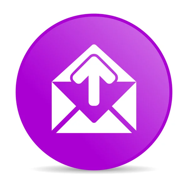 Blanka ikonen för e-post violett cirkel web — Stockfoto