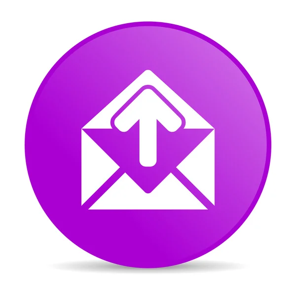 Mail violet circle web glossy icon — Zdjęcie stockowe