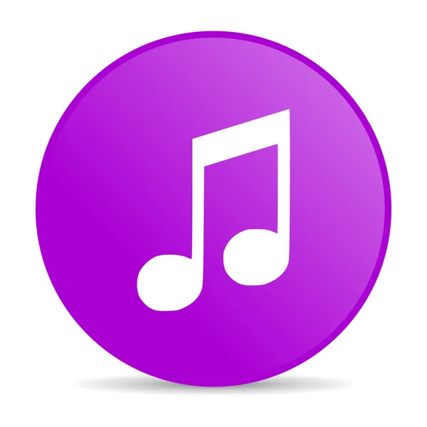 Música violeta círculo web brillante icono — Foto de Stock