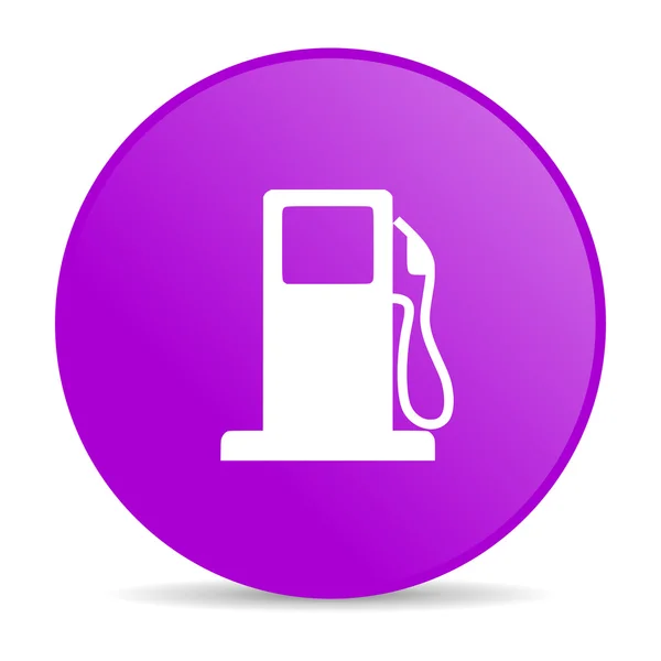 Carburant violet cercle web icône brillante — Photo