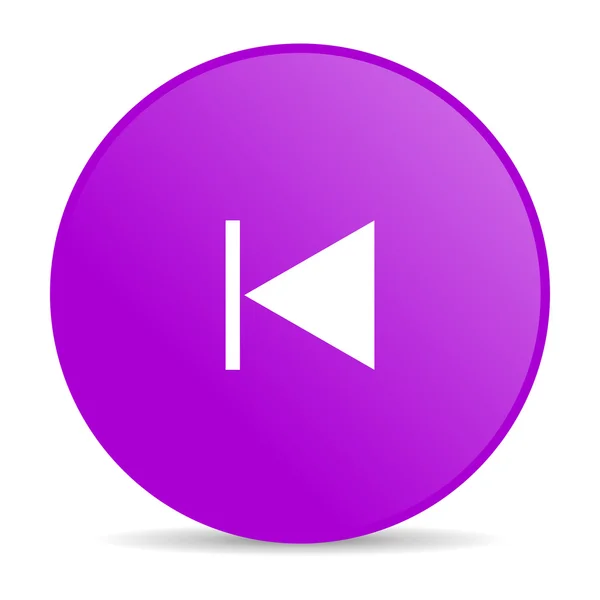 Prev violet circle web glossy icon — Stock Photo, Image