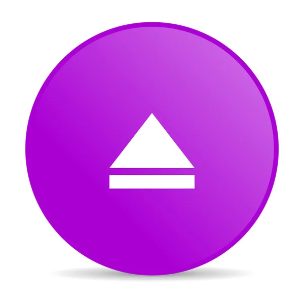 Ejetar círculo violeta web ícone brilhante — Fotografia de Stock