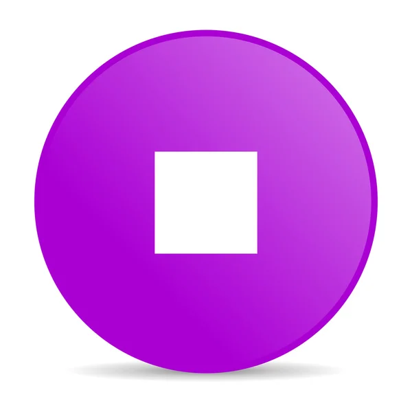 Parar círculo violeta ícone brilhante web — Fotografia de Stock