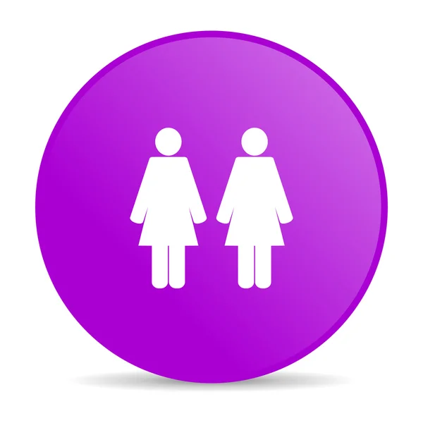Casal círculo violeta web ícone brilhante — Fotografia de Stock
