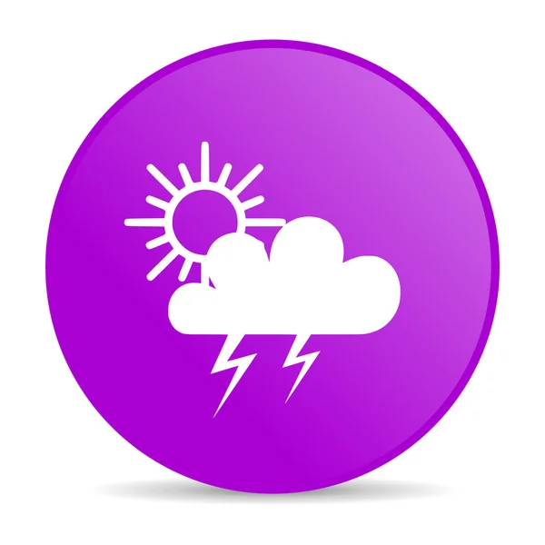 Previsão meteorológica círculo violeta web ícone brilhante — Fotografia de Stock