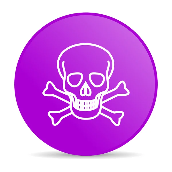 Cráneo violeta círculo web brillante icono — Foto de Stock