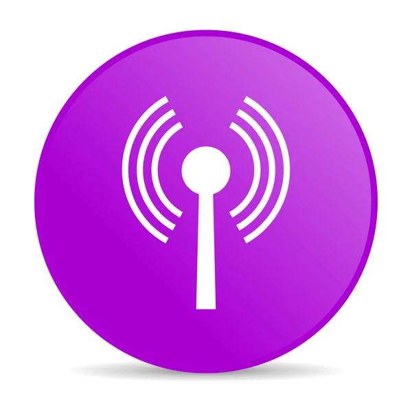 Wifi círculo violeta web ícone brilhante — Fotografia de Stock