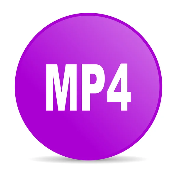 MP4 violet cirkel web glanzende pictogram — Stockfoto