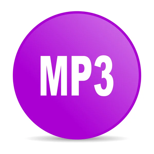 MP3 violet cirkel web glanzende pictogram — Stockfoto