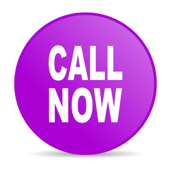 Call now violet circle web glossy icon — Stock Photo, Image