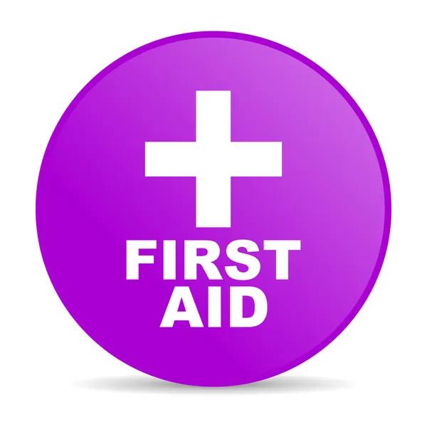 First aid violet circle web glossy icon — Stock Photo, Image