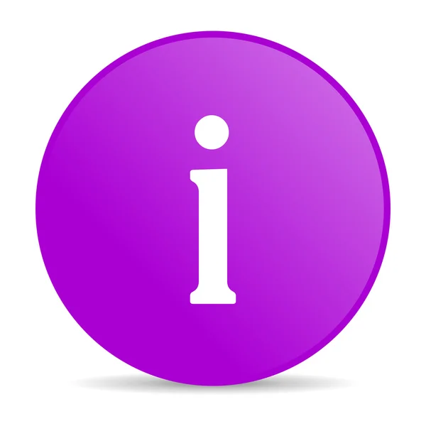 Informacje fioletowy koło WWW błyszczący ikona — Zdjęcie stockowe