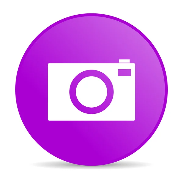 Camera violet circle web glossy icon — Stock Photo, Image