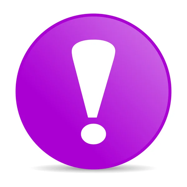 Exclamation signe violet cercle web brillant icône — Photo