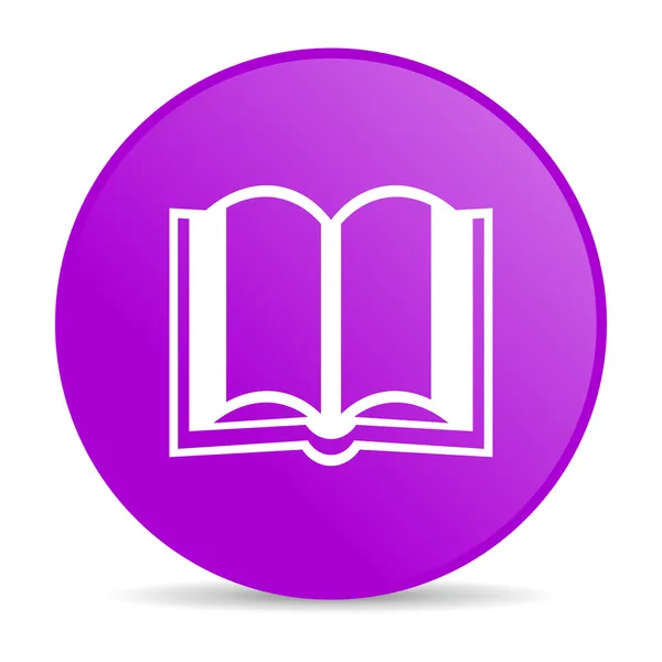 Livro violeta círculo web ícone brilhante — Fotografia de Stock
