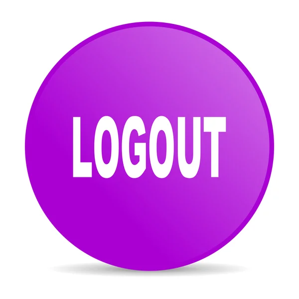 Logout violet circle web glossy icon — Stock Photo, Image