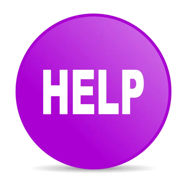 Ayuda violeta círculo web brillante icono —  Fotos de Stock