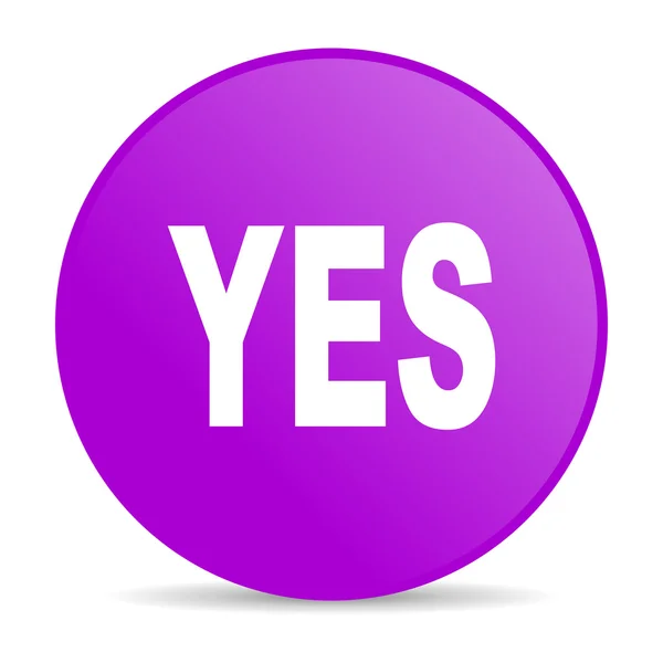 Yes violet circle web glossy icon — Stock Photo, Image