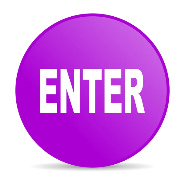 Enter violet circle web glossy icon — Stock Photo, Image