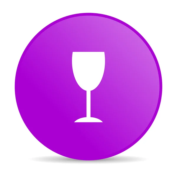 Glass violet circle web glossy icon — Stock Photo, Image