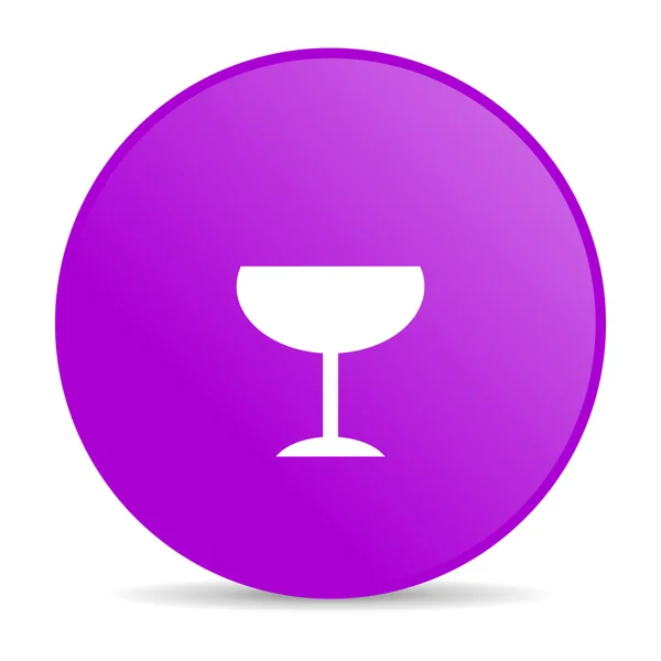 Vidro violeta círculo web ícone brilhante — Fotografia de Stock