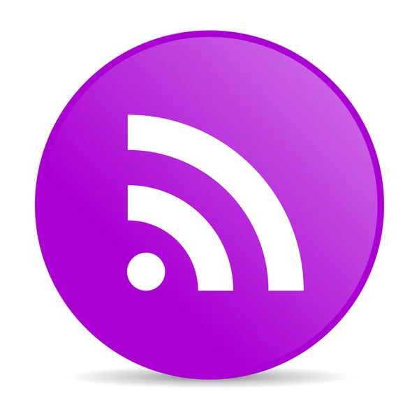 Lesklý ikona webové RSS fialový kroužek — Stock fotografie