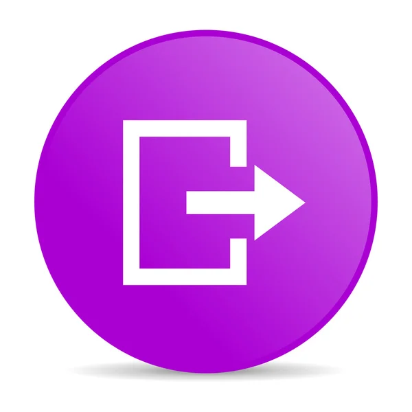 Sortie violet cercle web icône brillante — Photo