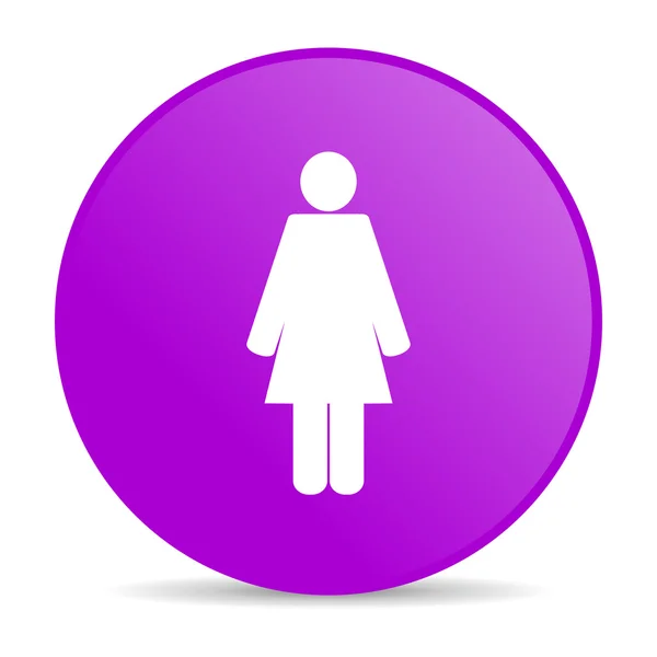 Woman violet circle web glossy icon — Stock Photo, Image