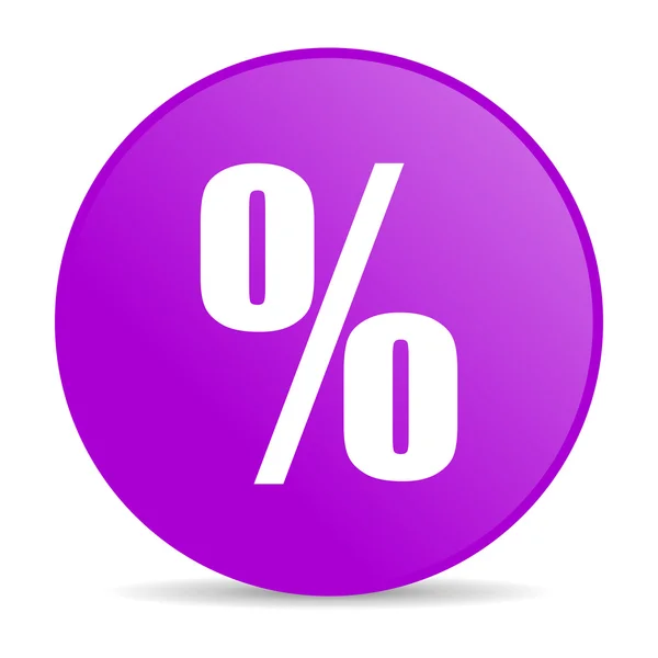 Lesklý ikona webové procenta fialový kroužek — Stock fotografie