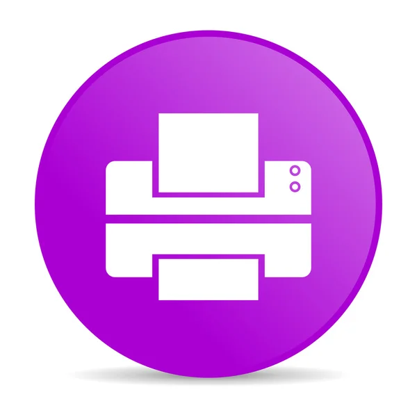 Violet cirkel web glanzende printerpictogram — Stockfoto