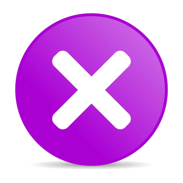 Cancelar violeta círculo web brillante icono —  Fotos de Stock