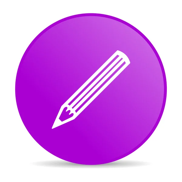 Pencil violet circle web glossy icon — Stock Photo, Image