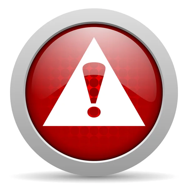 Warning red circle web glossy icon — Stock Photo, Image