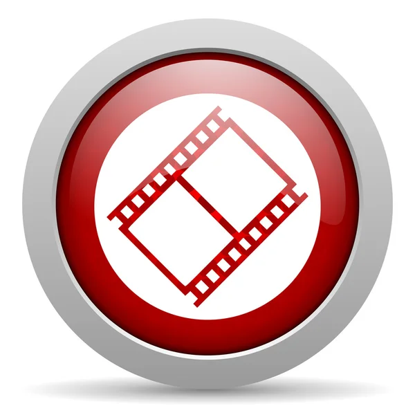 Film röd cirkel web blanka ikonen — Stockfoto