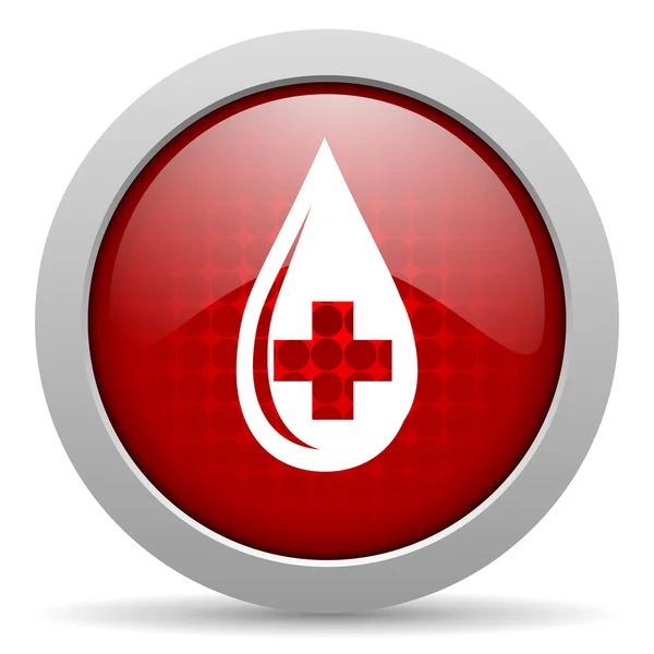 Krew czerwona koło WWW błyszczący ikona — Zdjęcie stockowe