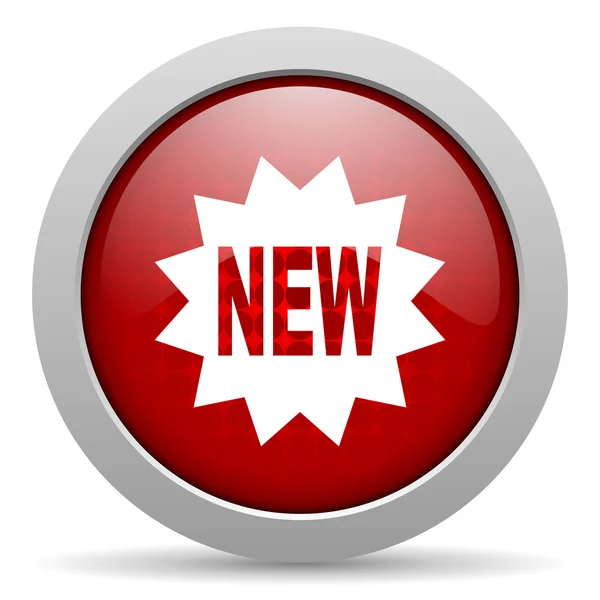 New red circle web glossy icon — Stock Photo, Image