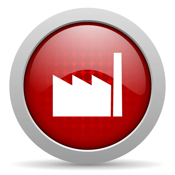 Industry red circle web glossy icon — Stock Photo, Image