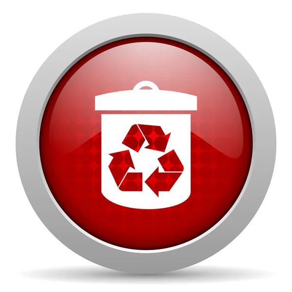 Ανακύκλωση κόκκινο κύκλο γυαλιστερό εικονίδιο web — Φωτογραφία Αρχείου
