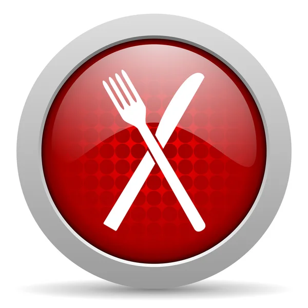 Élelmiszer piros kör web fényes ikon — Stock Fotó