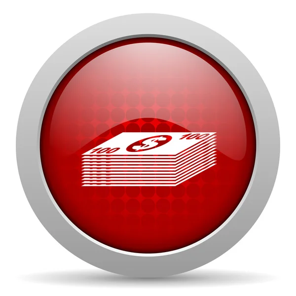 Pénz piros kör web fényes ikon — Stock Fotó