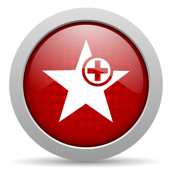 Star red circle web glossy icon — Stock Photo, Image