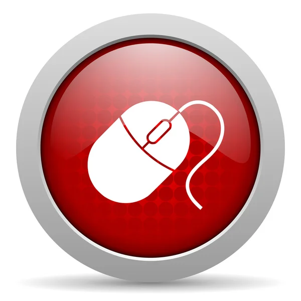 Mouse red circle web glossy icon — Stock Photo, Image