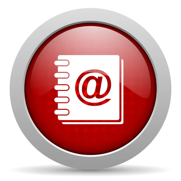 Address book red circle web glossy icon — Stock Photo, Image