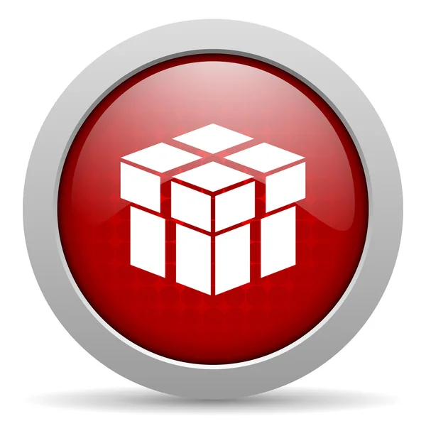 Box red circle web glossy icon — Stock fotografie