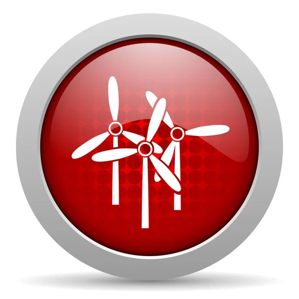 Windmill red circle web glossy icon — Stock Photo, Image