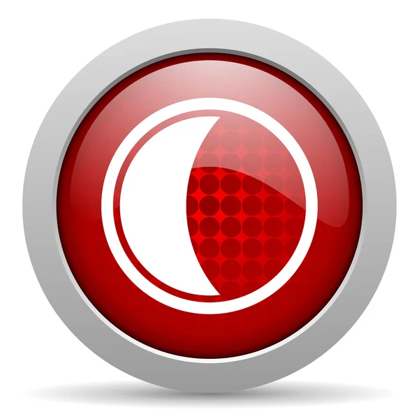Lua vermelho círculo web ícone brilhante — Fotografia de Stock